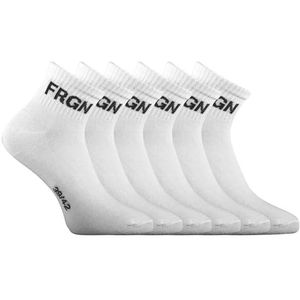 Herensokken, katoen, 6 stuks, sportsokken voor heren, duurzaam, zacht, Wit/Zwart, 43-46 EU