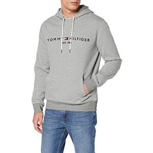 Tommy Hilfiger Heren TOMMY LOGO HOODY Sweatshirt, Grijs (Cloud Htr 501), Large (Manufacturer Maat: L)