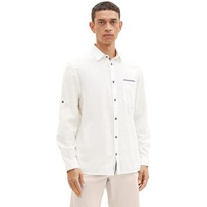 TOM TAILOR 1036237 overhemd voor heren, 10332-gebroken wit, XXL, 10332 - Off White, XXL