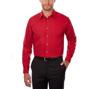 Van Heusen Heren Overhemd Regular Fit Poplin Solid, Vlam, 15.5"" Neck 36""-37"" Sleeve