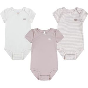 Levi's LVG 3PK Bow Bodysuit Set 1EK337 bijpassende jurken Peachskin, 9M meisjes, PEACHSKIN, 9 Maanden