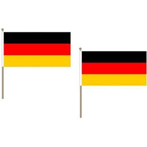 AZ FLAG Vlag Duitsland 45 x 30 cm HAMPE van hout - 10 stuks Duitse vlaggen 30 x 45 cm