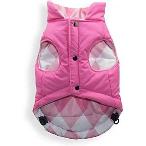 Hip Doggie Reversible Puffer Vest Argyle, XL, roze
