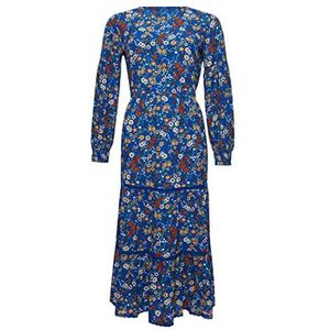 Superdry Dames Woven Ls Ditsy Midi Casual Jurk, Blue Ditsy, L