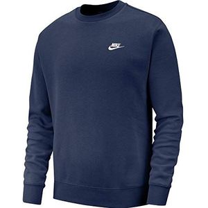 Nike Heren Nike Sportswear Club Crew T-shirt met lange mouwen, Midnight Navy/(Wit), XXL