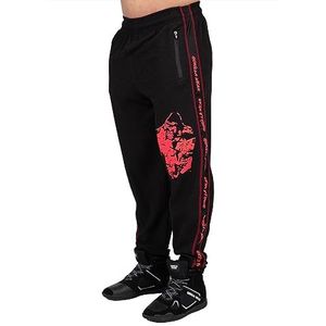 Gorilla Wear - Buffalo Old School Workout Pants - zwart/rood - bodybuilding en fitnesskleding heren joggen lopen comfortabel met logo-opdruk