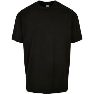 Urban Classics Heren-T-shirt, gerecycled gebogen schouders, zwart, L