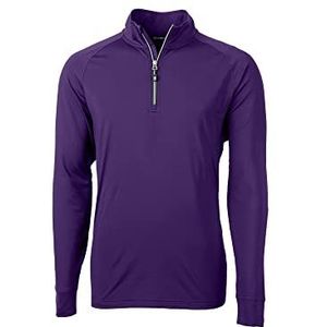 Cutter & Buck Men's Long Sleeve Adapt Eco Knit Quarter Zip Pullover, College Purple, XXL