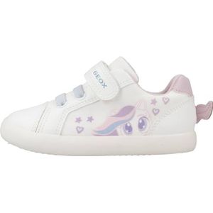 Geox B GISLI Girl C Sneakers voor jongens en meisjes, wit/roze, 25 EU, wit-roze, 25 EU