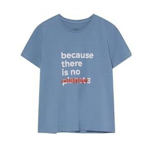 ECOALF - Underlinedalf T-shirt voor dames, biologisch katoen, ronde hals, korte mouwen, ademend, comfortabel, maat S, Arctic Blue, Arctisch blauw, S