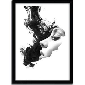K.Olin Tribu – Poster Inked nummer 1: Smoke & Woman van Julien Kaltnecker, papier, wit, 40 x 60 x 0,1 cm.