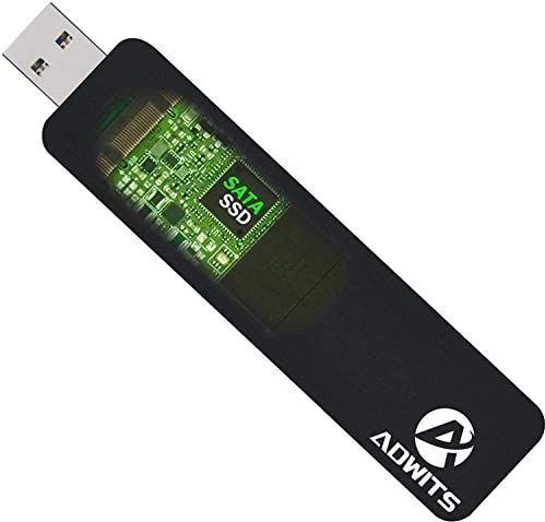 ADWITS USB 3.0 UASP naar SATA NGFF M.2 2230/2242/2260/2280 Key B of B&M SSD SuperSpeed ​​Adapter, draadloze externe behuizing voor Samsung 850 EVO, DREVO Crucial Solid State Drive & Meer, zwart