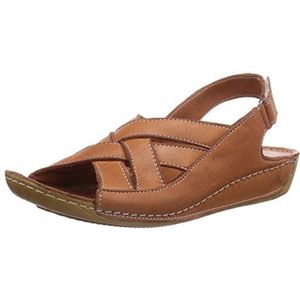 Andrea Conti 0437400062 Dames Open Sandalen, Braun Cognac 062, 36 EU