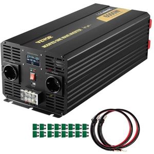 VEVOR Gemodificeerde sinusgolf, 6000 W, auto-omvormer DC 12 V naar AC 230 V, met lcd-display, afstandsbediening, EU-stekker, led-indicator, voor camper, vrachtwagen, auto, boot, reizen