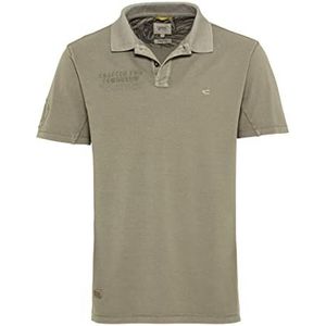 camel active Piqué poloshirt voor heren van puur katoen, Kaki, S