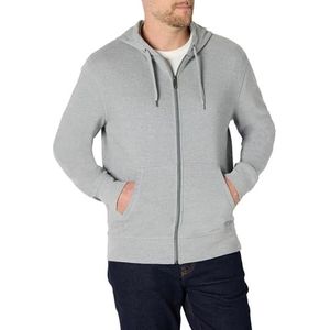 Amazon Essentials Men's Lichtgewicht sweatshirt met capuchon van Franse badstof met volledige ritssluiting, Lichtgrijs, M