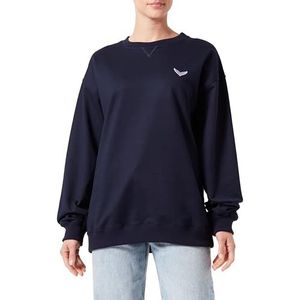 TRIGEMA Oversized sweatshirt met logo-patch, blauw, M
