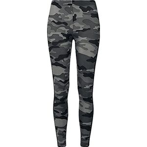 Urban Classics Camo Stripe Leggings voor dames, dark camo/black, 5XL