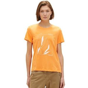 TOM TAILOR Dames T-shirt 1035470, 29751 - Bright Mango Orange, XS