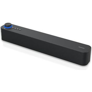 ATLANTIS Soundbar PC 20 W, luidspreker PC, jack 3,5 mm + Bluetooth 5.3 voor smartphone, FireTV, platenspeler, Batt. 2400 mhA, FM-radio, pc-luidspreker, draagbaar, TV, Smartphone Dim 420 x 60 x 74 mm,