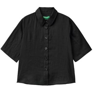 United Colors of Benetton Shirt 5BML5QB75, zwart 100, XS dames, Zwart 100, XS
