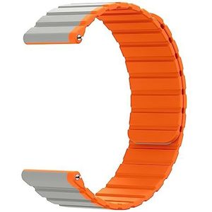 System-S Armband 20 mm siliconen magnetisch voor Samsung Galaxy Watch 5 4 in oranje, grijs/oranje, Eine Grösse