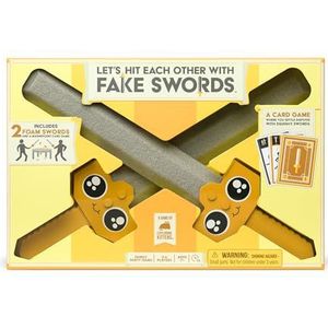 Exploding Kittens Presents: Let's Hit Each Other With Fake Swords - Sword-Fighting Card & Board Games for Family Fun - For Adults, Teens & Kids Age 7+ - 3-6 Players - Includes 2 Foam Swords, 72 Cards