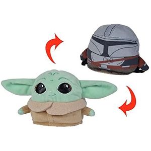 SIMBA 6315870367 Disney Star Wars, Mandalorian, Baby Yoda, omkeerbaar pluche figuur, 8 cm, 2 gezichten, geschikt voor kinderen vanaf de eerste levensmaanden,Meerkleurig