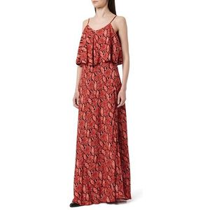 ZITHA Maxi-jurk voor dames, met slangenprint, Rood slang., L