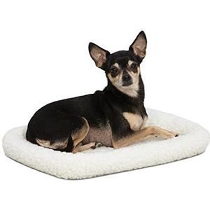 MidWest Homes for Pets 45,72 cm (18 inch) lang wit fleece honden-/kattenbed, comfortabel hondenbed, geschikt voor een 45,72 cm lange hondenkrat, gemakkelijk te onderhouden machinewas & Dr, wit, model