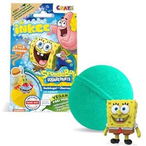 INKEE - Bombe de Bain - Turquoise of Geel - 80 g - Met Surprise - Bob l'éponge