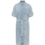 Knielange jurk met knoopsluiting, model 'Camilla'