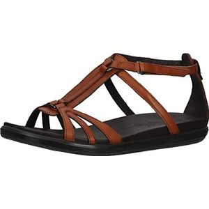 ECCO Dames Simpil Flat Sandal, cognac, 42 EU