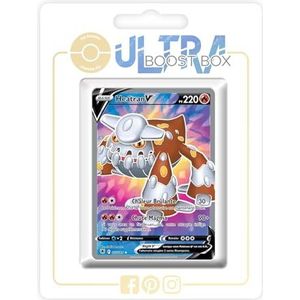 Heatran V 165/189 Full Art - Ultraboost X Epée et Bouclier 10 Astres Radieux - Doos met 10 Franse Pokemon kaarten