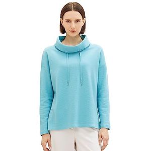 TOM TAILOR Sweatshirt voor dames met sjaalkraag, 10426-zomer Teal, M