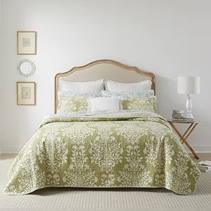 Laura Ashley Home | Rowland Collectie | Luxe Premium Ultra Soft Quilt Coverlet, Comfortabele 3-delige beddengoed set, stijlvolle sprei, kingsize