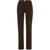 Brax Style.Carola Thermo Denim damesbroek, 52 donkere chocolade, 26W / 32L