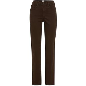 Brax Style.Carola Thermo Denim damesbroek, 52 donkere chocolade, 26W / 32L