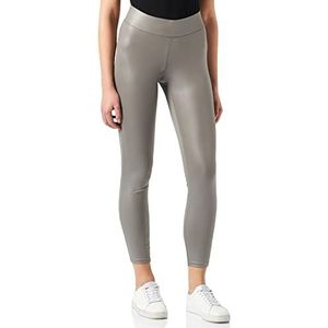 Urban Classics Damesbroek dames imitatie lederen leggings, fitnessbroek in glanzende lederlook in 3 kleuren, maten XS - 5XL, asphalt, M