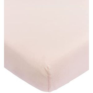 Meyco Baby Uni Hoeslaken voor het kinderbed (laken met zachte jersey-kwaliteit, 100% katoen, perfecte pasvorm door elastiek rondom, ademend, afmetingen: 60 x 120 cm), soft pink
