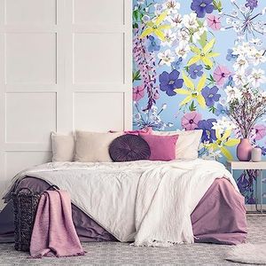 Fotobehang bloemen - Livingwalls wandbehang kleurrijk - bloemenbehang op 2,80 m x 1,59 m - behang woonkamer modern