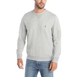 Nautica Heren Basic Crew Neck Fleece Sweatshirt, Grijze Hei, L