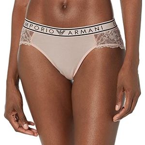 Emporio Armani Dames Dreamy Viscose Lace Logo Band Brief, Powder Pink, XS