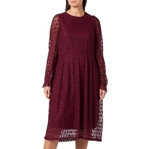 ONLY Carmakoma Caremila Ls Lace Dress JRS mini-jurk voor dames, rood, 46-48 Grote maten