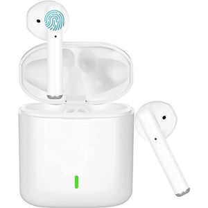 Bluetooth-hoofdtelefoon 5.0, draadloze hoofdtelefoon, geïntegreerde microfoon en oplaadhoes, 3D HD stereo ruisonderdrukking voor Apple Airpods/Android/iPhone