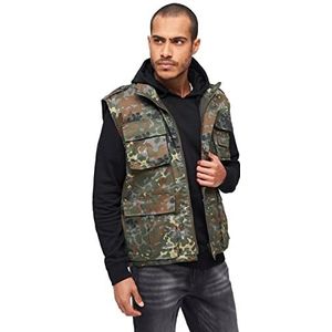 Brandit Ranger vest, gewatteerd, met veel zakken, vlek-camouflage, M