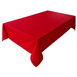 Hoogwaardig tafelkleed tafellinnen van 100% katoen collectie concept, kleur en grootte naar keuze (tafelkleed - rond Ø 100cm, rood)