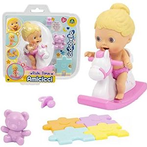 Cicciobello Amicicci, Baby met hobbelpaard, met accessoires, verschillende modellen voor meisjes of jongens, speelgoed voor kinderen vanaf 3 jaar, GIOCHI PREZIOSI, CC010