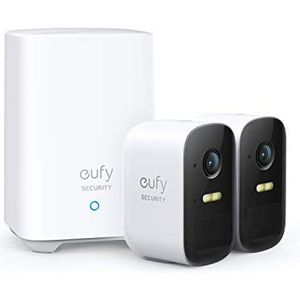 Eufy Security by Anker, eufyCam 2C draadloze bewakingscamera, 180 dagen accuduur, 1080p HD, IP67 weerbestendig, nachtzicht, compatibel met Amazon Alexa, zonder maandelijkse kosten