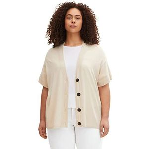 TOM TAILOR Dames Cardigan met korte mouwen 1033384, 29517 - Sand Stone Beige, 44